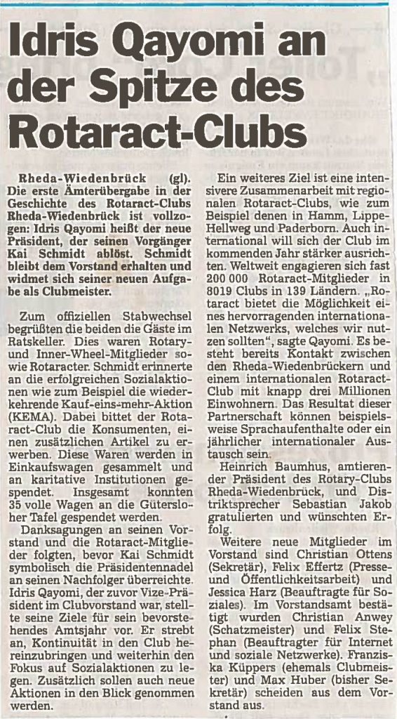 Ämterübergabe - Glocke